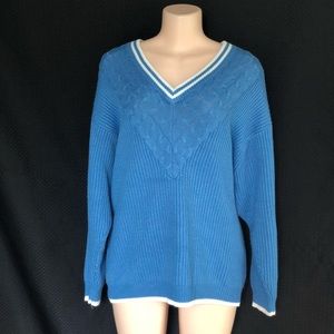 Venezia sweater woman’s 18 20 blue white top